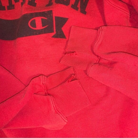 Vintage Champion Eco Authentic‎ Crewneck Sweater Pullover Red  Men’s Size Small - Picture 8 of 8